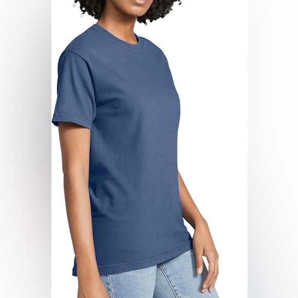 Comfort Colors Classic Coral Blue Unisex Heavyweight Short Sleeve Basic T-Shirt - Picture 2 of 9